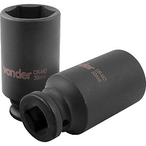 Soquete sextavado longo de impacto 30mm encaixe de 1/2" VONDER