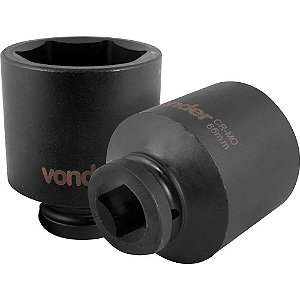 Soquete sextavado longo de impacto 65mm encaixe de 1" VONDER