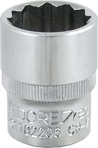 Soquete estriado com encaixe de 1/2" 22mm GEDORE RED