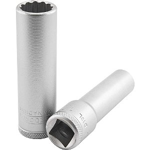 Soquete estriado longo 18mm com encaixe de 1/2" 015708 GEDORE
