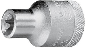 Soquete hexalobular fêmea com encaixe 1/2" TX 19 - E20 GEDORE