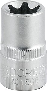 Soquete hexalobular fêmea com encaixe 1/2" TX E18 GEDORE RED