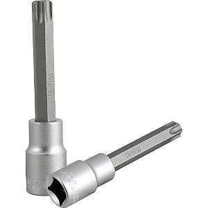 Soquete hexalobular macho longo encaixe de 1/2" T55 VONDER