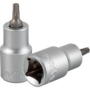 Soquete hexalobular macho T-25 encaixe 1/2" VONDER