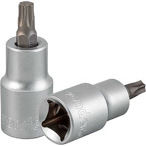 Soquete hexalobular macho T-40 encaixe 1/2" VONDER