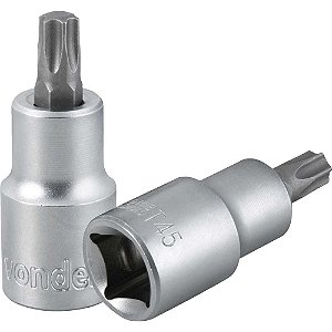 Soquete hexalobular macho T-45 encaixe 1/2" VONDER