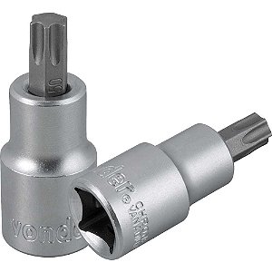 Soquete hexalobular macho T-50 encaixe 1/2" VONDER