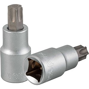 Soquete hexalobular macho T-55 encaixe 1/2" VONDER