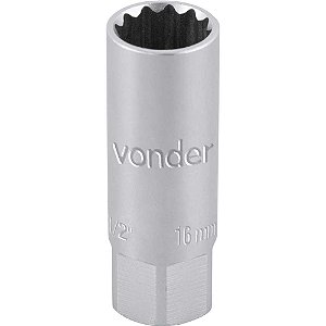 Soquete para vela de ignição encaixe 1/2" 16mm estriado VONDER