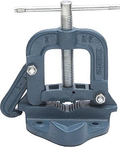 Torno de bancada para encanador nº2 fixo ferro nodular e fuso em aço zincado TE-2 MARCON