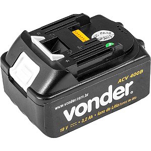 Bateria 18V para alicates cortadores e crimpadores ACV 400B ACC 400 e ACV 85 VONDER