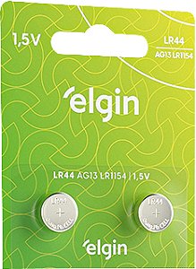 Bateria alcalina LR44 1,5V embalagem com 10 peças ELE000000082194 ELGIN