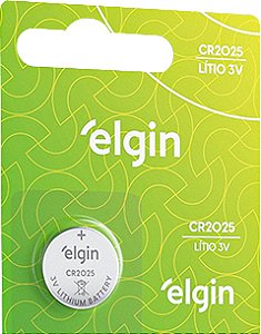 Bateria de lítio CR2025 3V embalagem com 5 peças ELE000000082192 ELGIN