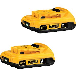 Kit com 2 baterias de íons de lítio (20V - 2,0 Ah) e 1 carregador (bivolt) DCB203C2-BR DEWALT