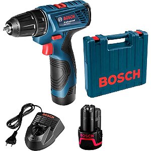 Parafusadeira/furadeira a bateria 12V 2,0 ah carregador bivolt automático GSR 120-LI BOSCH
