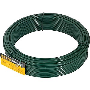 Arame revestido com PVC verde BWG 14 1kg VONDER