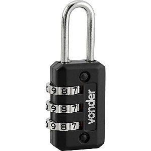 Cadeado com segredo preto 20mm VONDER