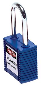 Cadeado corpo revestido em plástico azul haste em aço 4,7cm altura 77556 BRADY