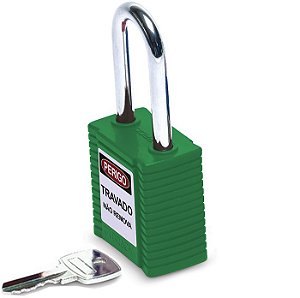 Cadeado corpo revestido em plástico verde haste em aço 4,7cm altura 77564 BRADY