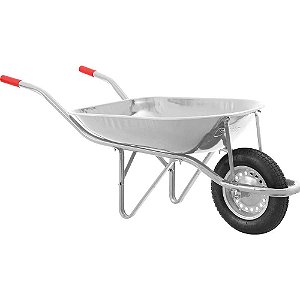 Carrinho de mão com pneu e câmara 45 litros caçamba redonda galvanizado NOVE54 - 3 unidades