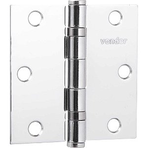 Dobradiça 3" com anel rolamento cromada com 3 peças VONDER