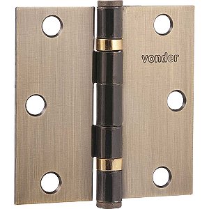 Dobradiça 3" com anel rolamento latonada com 3 peças VONDER