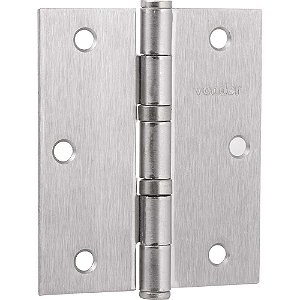 Dobradiça 3.1/2" com anel de rolamento niquelada com 3 peças VONDER
