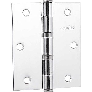Dobradiça 3.1/2" com anel rolamento cromada com 3 peças VONDER