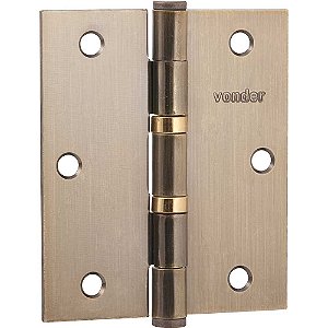 Dobradiça 3.1/2" com anel rolamento latonada com 3 peças VONDER