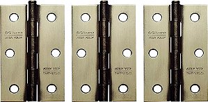 Dobradiça com pino solto oxidada 3" x 1.7/8" 3 peças 98022 SILVANA