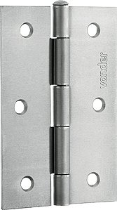 Dobradiça para porta 2.1/2" em ferro polido VONDER - 24 unidades