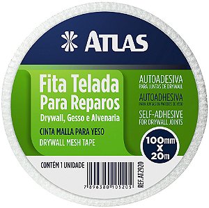 Fita telada para reparos em drywall 100mm x 20m ATLAS