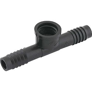Tê com rosca interna para mangueira 1/2" polipropileno preto TE51N REBOUÇAS - 25 unidades