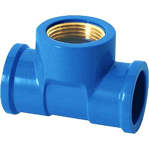 Tê soldável com bucha de latão 32mm x 3/4" 507 KRONA - 10 unidades