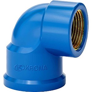 Joelho 90° azul com bucha de latão 32mm x 3/4" 500 KRONA - 10 unidades