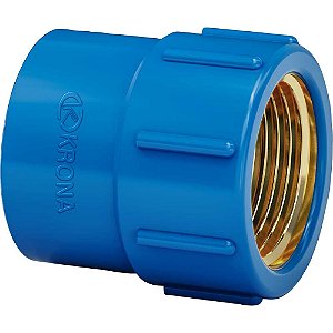 Luva azul com bucha de latão 20mm x 1/2" 501 KRONA - 20 unidades