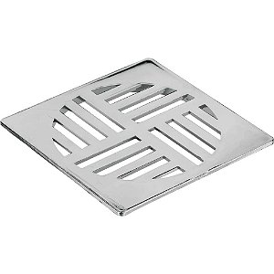 Grelha para ralo quadrada cromada n° 53 DN 150 939 KRONA - 12 unidades