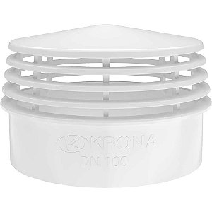 Terminal de ventilação para tubulação de esgoto DN 75 em PVC branco 1166 KRONA - 4 unidades