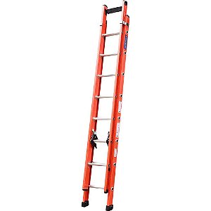 Escada extensível em fibra de vidro 13 degraus de alumínio 2,75m x 4,2m EFV-13 COGUMELO