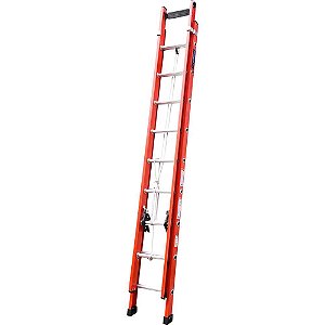 Escada extensível em fibra de vidro 15 degraus de alumínio 3,05m x 4,8m EFV-15 COGUMELO