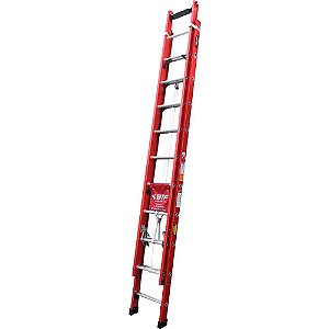 Escada extensível em fibra de vidro 20 degraus 5,40m EFR9928 BOTAFOGO