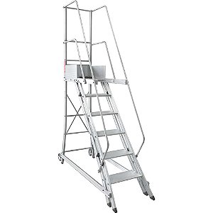 Escada trepadeira alumínio 1,40m X 1,82m 5 degraus + plataforma com 4 corrimões TR152 ALULEV