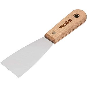Espátula de aço inox 1.1/2" - 38mm com cabo de madeira VONDER