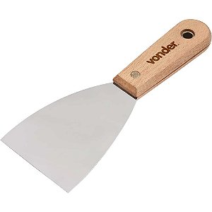Espátula de aço inox 3.1/8" - 79mm com cabo de madeira VONDER