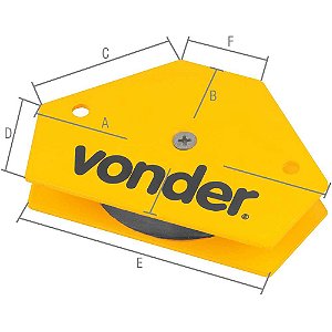 Esquadro magnético hexagonal 10 kgf para soldador VONDER