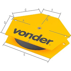 Esquadro magnético hexagonal 30 kgf para soldador VONDER