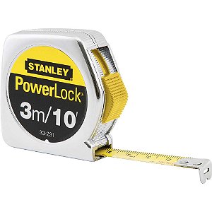 Trena curta de aço 3,0m x 12,7mm Powerlock 33.231S STANLEY