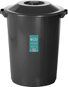 Lixeira plástica 35 litros preta Eco 375LP PLASVALE