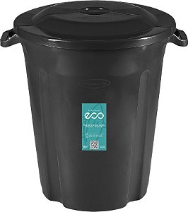 Lixeira plástica 97 litros preta Eco 164LP PLASVALE