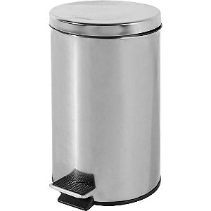 Lixeira redonda 12 litros inox cinza VONDER